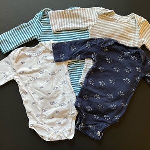 4-piece bundle Carter’s 3 month boy long sleeve onesies